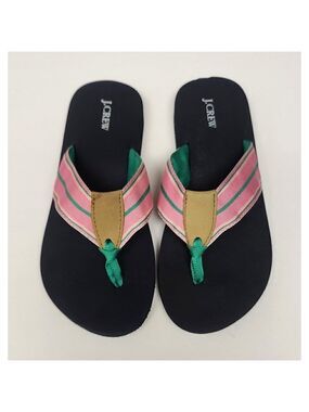 J.Crew Flip-Flop Thong Sandal Shoes Size US 5 Multicolor Pink/Green